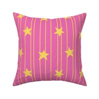 Gold stars and stripes - dark pink