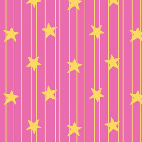 Gold stars and stripes - dark pink