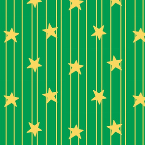 Gold stars and stripes - green