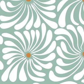 Natisha LARGE. psychedelic daisy grid - aqua