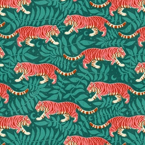 Tigers - large - pink, red, and teal