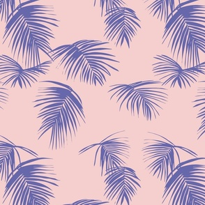 EMILY tropical palm leaf - blush  and veri peri