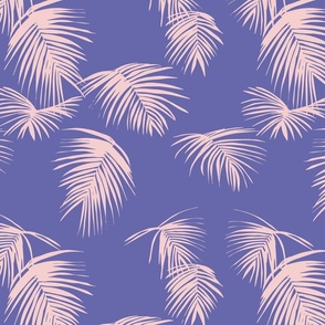 EMILY tropical palm leaf - veri peri and blush