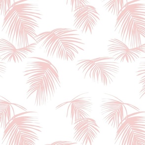 natisha tropical palm leaf - white and blush