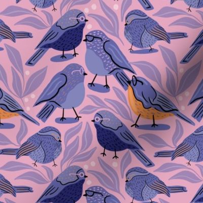 Bird Nerds on pink 