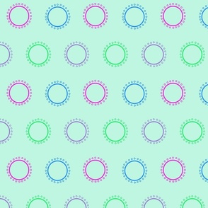 Dotted Circles on pale green