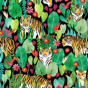 Tigers in the Forest of the Night - tropical jungle tigers large scale