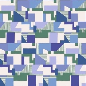 [SMALL] Graphic Patchwork - Green & Blue