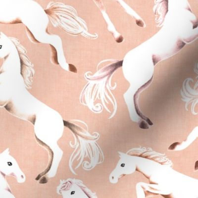 Foals Frolic - on pale salmon pink