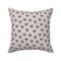 Cute little freehand frenchie dogs adorable bulldog face illustration  kids design brown on gray neutral