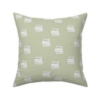 Groovy retro style bad to the bone typography pet adoption sage green neutral