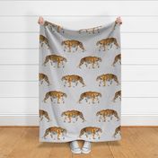 Large - Tiger Parade - Grey