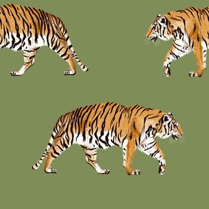 Large - Tiger Parade - Green