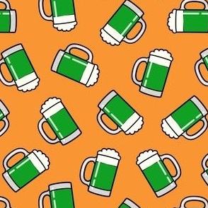 frosty beer mug - green/orange - beer stein - LAD22