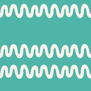 Wavy Lines | Large Scale | Turquoise Blue