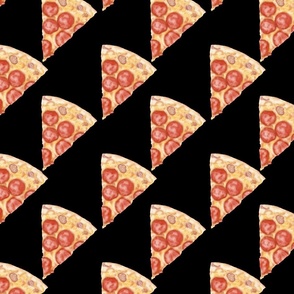 pepperoni pizza slices large scale - black