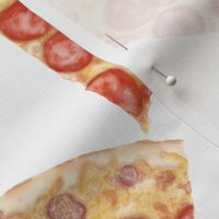 pepperoni pizza slices large scale - white