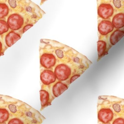 pepperoni pizza slices large scale - white