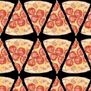 pepperoni pizza slice diamonds - black
