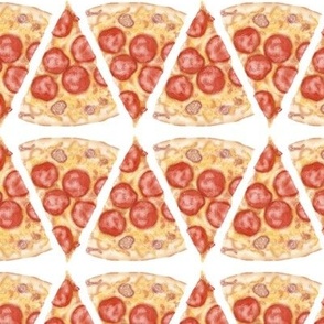 pepperoni pizza slice diamonds - white