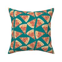 pepperoni pizza slices toss - teal
