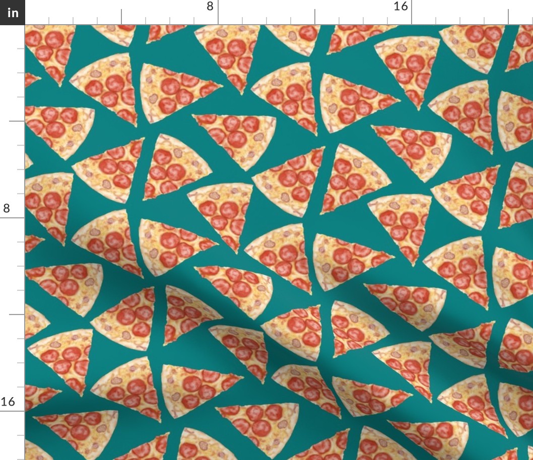 pepperoni pizza slices toss - teal