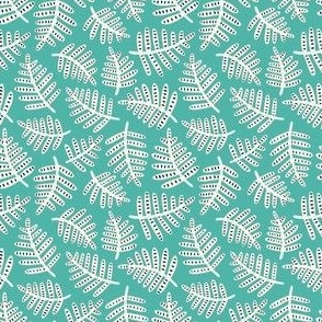 Leafy Leaves | Small Scale | Turquoise Blue