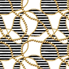 Golden chains glamour watercolor pattern 