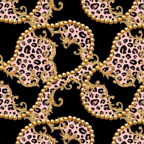 Golden chain glamour baroque style pattern