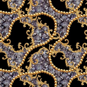 Golden chain glamour baroque style pattern