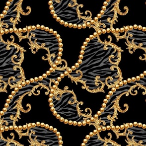 Golden chain glamour baroque style pattern