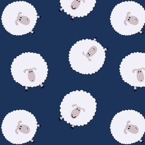 Sheeps and ewes blue navy