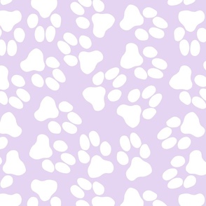 White paw prints on purple 16
