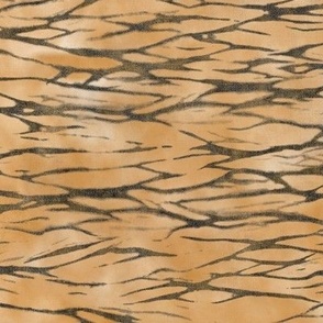 Shibori Tiger Stripes | Animal print inspired tie dye, arashi shibori pattern, jungle print, tropical animal, tiger fabric in yellow ochre and black.