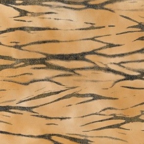 Shibori Tiger Stripes (large scale) | Animal print inspired tie dye, arashi shibori pattern, jungle print, tropical animal, tiger fabric in yellow ochre and black.