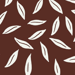 Simple Leaves - large scale - red background