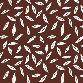 Simple Leaves - medium scale - red background