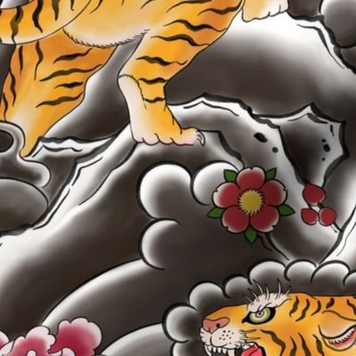 Large // Japanese tiger tattoo print