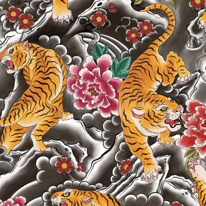 Large // Japanese tiger tattoo print