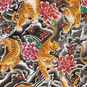 Japanese tiger tattoo print