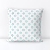 Large polkadot textured cyan on white 