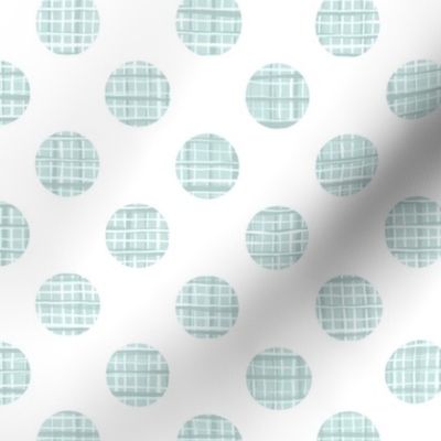 Large polkadot textured cyan on white 