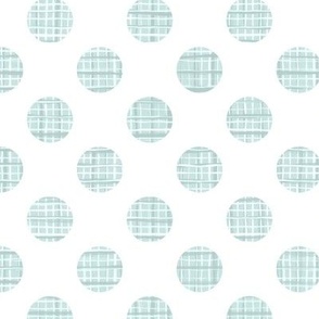 Large polkadot textured cyan on white 