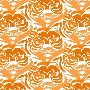 Jungle Tigers Heads in Orange and White