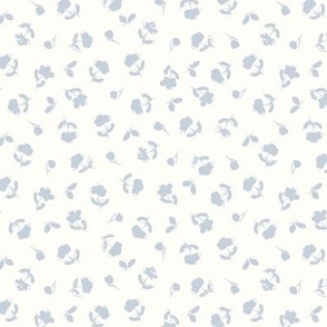 ( small ) Dainty Florals, lavender blue, light ivory
