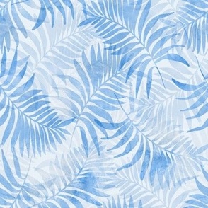 Tropical palm leaf, blue leaves