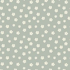 Mini floral, sage green 