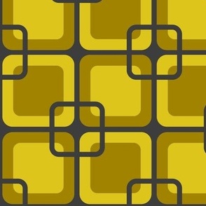 Retro, 70s, squares, mustard 