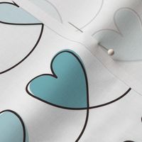 Doodle Hearts in Turquoise