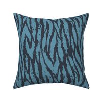 Tigris Nouveau Stripes- Tiger Print- Sky Blue Charcoal- Regular Scale